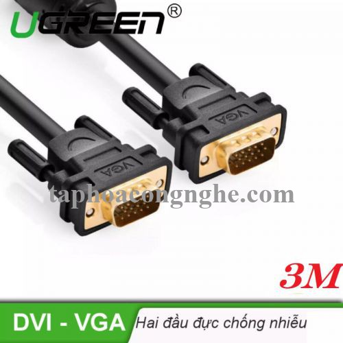 Ugreen 11631 3M màu Đen Cáp tín hiệu 2 đầu VGA VG101 30011631